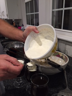 Joe likes to pour it over the front of the spoon, Bren thinks it's best to use the back of the spoon.