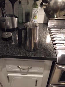 water into french press